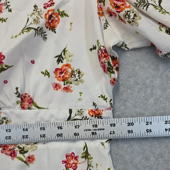 New Glory Plus Size Floral Tunic Top 2X White Button Front Boho - Picture 10 of 13